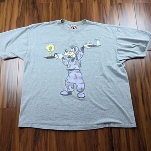 Vtg 90s ONE SIZE Disney Goofy Milk And Cookies Late Night Snack T-SHIRT USA